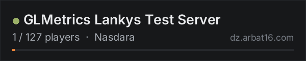 GLMetrics Lankys Test Server on the AR16 DayZ server list