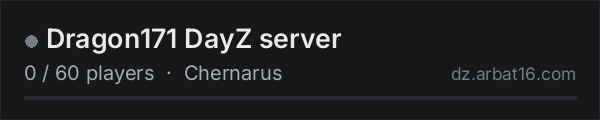Dragon171 DayZ server on the AR16 DayZ server list