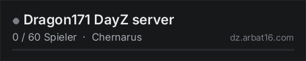 Dragon171 DayZ server in der DayZ-Serverliste von AR16