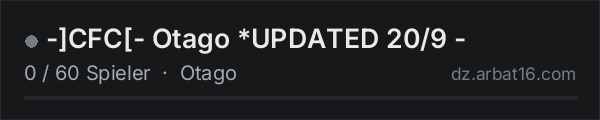 -]CFC[- Otago *UPDATED 20/9 - in der DayZ-Serverliste von AR16