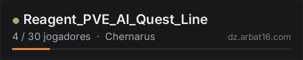 Reagent_PVE_AI_Quest_Line na lista de servidores de DayZ da AR16