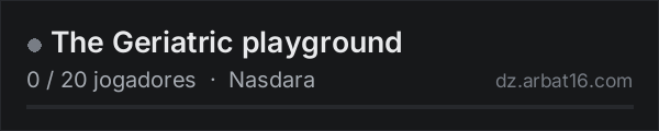 The Geriatric playground na lista de servidores de DayZ da AR16