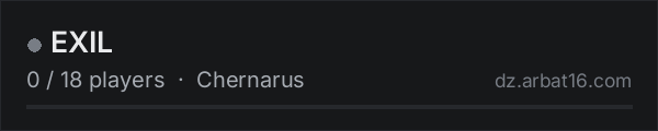 EXIL on the AR16 DayZ server list