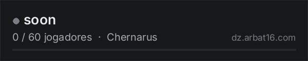 soon na lista de servidores de DayZ da AR16