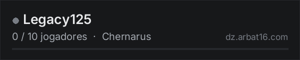 Legacy125 na lista de servidores de DayZ da AR16