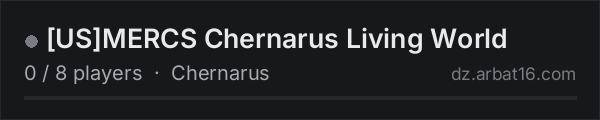 [US]MERCS Chernarus Living World on the AR16 DayZ server list