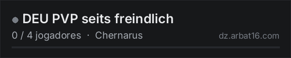DEU PVP seits freindlich na lista de servidores de DayZ da AR16