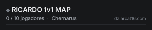 RICARDO 1v1 MAP na lista de servidores de DayZ da AR16