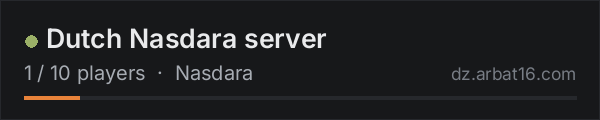 Dutch Nasdara server on the AR16 DayZ server list