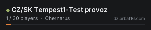 CZ/SK Tempest1-Test provoz on the AR16 DayZ server list