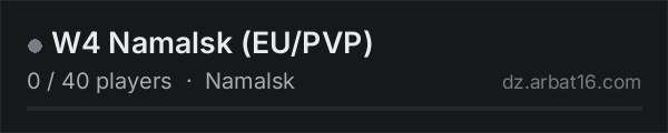 W4 Namalsk (EU/PVP) on the AR16 DayZ server list