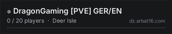 DragonGaming PVE GER/EN on the AR16 DayZ server list
