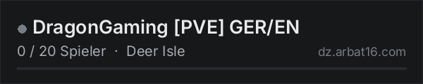 DragonGaming [PVE] GER/EN in der DayZ-Serverliste von AR16