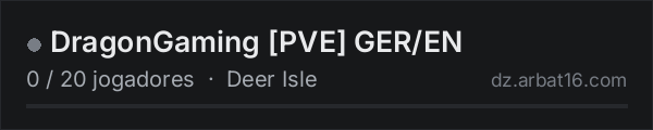 DragonGaming [PVE] GER/EN na lista de servidores de DayZ da AR16
