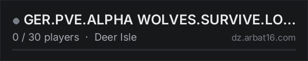 GER.PVE.ALPHA WOLVES.SURVIVE.LOOT.BUILD on the AR16 DayZ server list