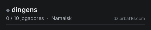 dingens na lista de servidores de DayZ da AR16
