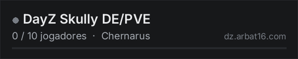 DayZ Skully DE/PVE na lista de servidores de DayZ da AR16