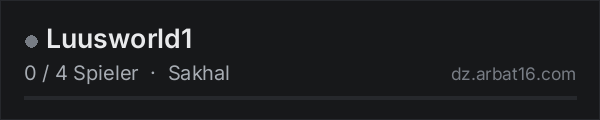 Luusworld1 in der DayZ-Serverliste von AR16