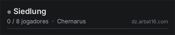 Siedlung na lista de servidores de DayZ da AR16