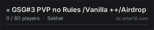 GSG#3 PVP no Rules /Vanilla ++/Airdrop on the AR16 DayZ server list