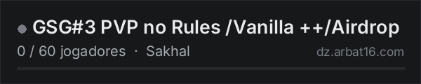 GSG#3 PVP no Rules /Vanilla ++/Airdrop na lista de servidores de DayZ da AR16