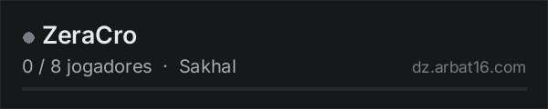ZeraCro na lista de servidores de DayZ da AR16