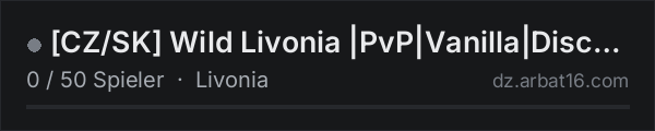 [CZ/SK] Wild Livonia |PvP|Vanilla|Discord| in der DayZ-Serverliste von AR16