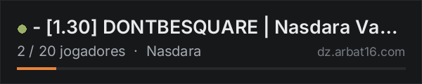 - 1.30 DONTBESQUARE | Nasdara Vanilla na lista de servidores de DayZ da AR16