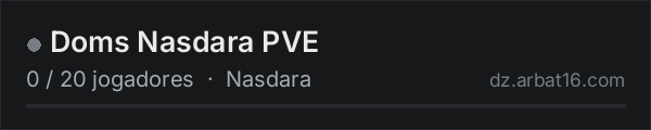 Doms Nasdara PVE na lista de servidores de DayZ da AR16
