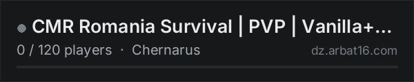 CMR Romania Survival | PVP | Vanilla+ | Max Group 3 on the AR16 DayZ server list