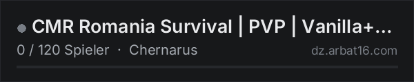 CMR Romania Survival | PVP | Vanilla+ | Max Group 3 in der DayZ-Serverliste von AR16