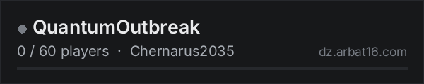 QuantumOutbreak on the AR16 DayZ server list