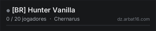 [BR] Hunter Vanilla na lista de servidores de DayZ da AR16