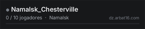 Namalsk_Chesterville na lista de servidores de DayZ da AR16