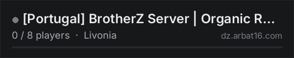 Portugal BrotherZ Server | Organic RP Hardcore on the AR16 DayZ server list