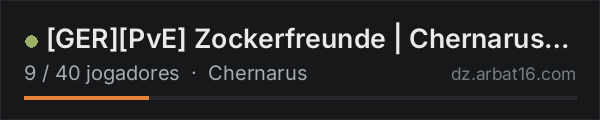 [GER][PvE] Zockerfreunde | Chernarus #2  | Trader | Helis | Car na lista de servidores de DayZ da AR16