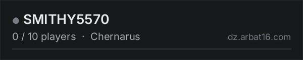 SMITHY5570 on the AR16 DayZ server list