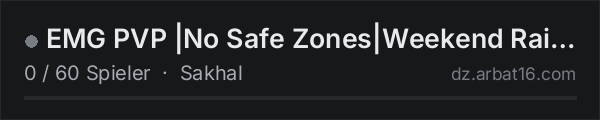 EMG PVP |No Safe Zones|Weekend Raid|Crafting|Blizzards|Tarkov M in der DayZ-Serverliste von AR16