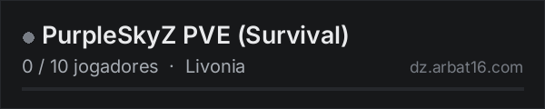 PurpleSkyZ PVE (Survival) na lista de servidores de DayZ da AR16