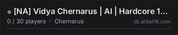 [NA] Vidya Chernarus | AI | Hardcore 1PP | Trader on the AR16 DayZ server list