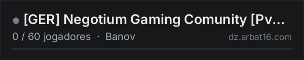[GER] Negotium Gaming Comunity [PvE/PvP] Banov [Open Test] na lista de servidores de DayZ da AR16