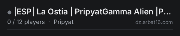 |ESP| La Ostia | PripyatGamma Alien |PVE| No Economy | Keycards on the AR16 DayZ server list