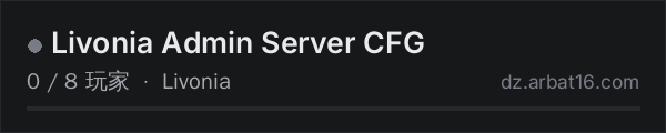 AR16 DayZ 服务器列表中的 Livonia Admin Server CFG