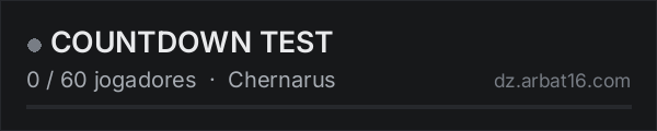 COUNTDOWN TEST na lista de servidores de DayZ da AR16