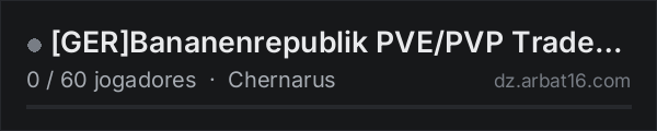 [GER]Bananenrepublik PVE/PVP Trader Helis BBP Tanks na lista de servidores de DayZ da AR16