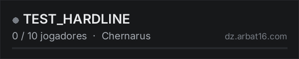 TEST_HARDLINE na lista de servidores de DayZ da AR16