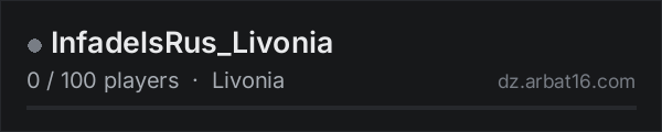 InfadelsRus_Livonia on the AR16 DayZ server list