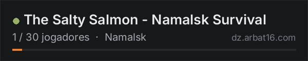 The Salty Salmon - Namalsk Survival na lista de servidores de DayZ da AR16