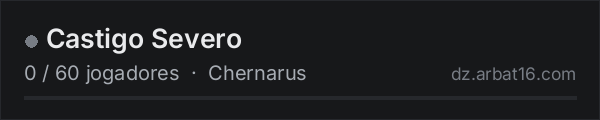 Castigo Severo na lista de servidores de DayZ da AR16