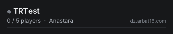 TRTest on the AR16 DayZ server list